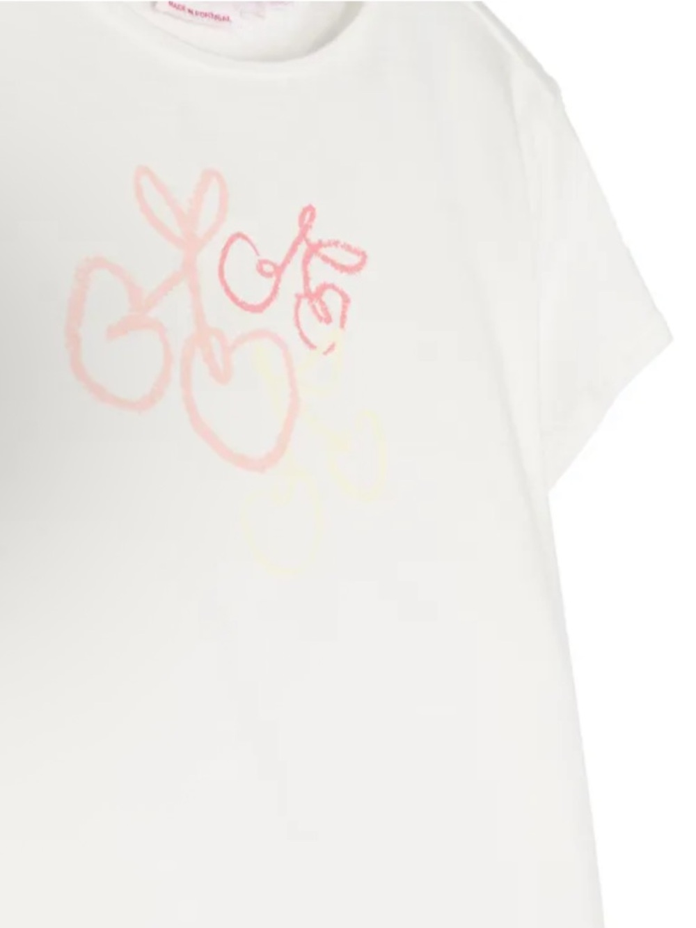BONPOINT White Kids T-Shirt with Pink Cherry Graphic